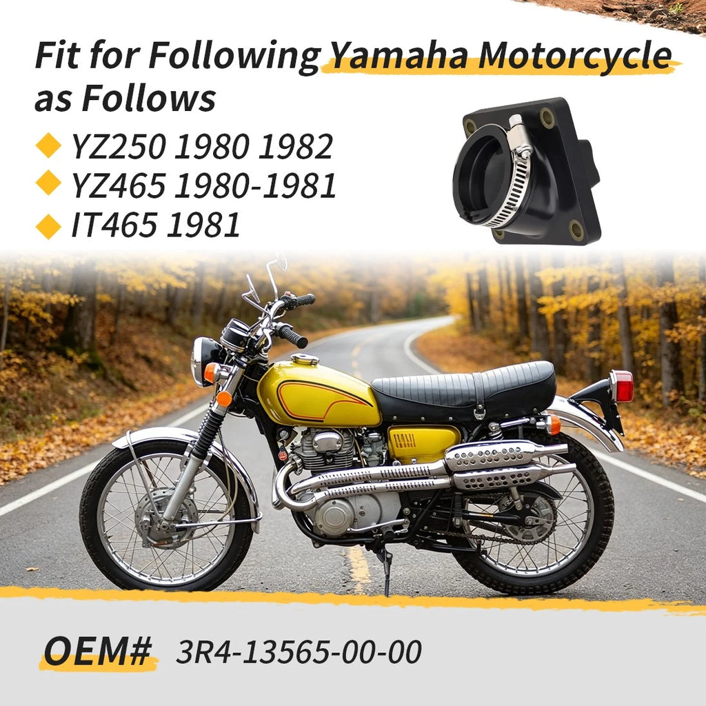 Rubber Boot Carburetor Intake Manifold for Yamaha YZ250 (1980–1982), YZ465 (1980–1981), IT465