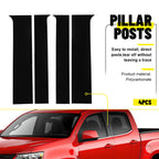 Stainless Steel Black Pillar Post Trim for Chevy Colorado GMC Canyon (2015–2022)