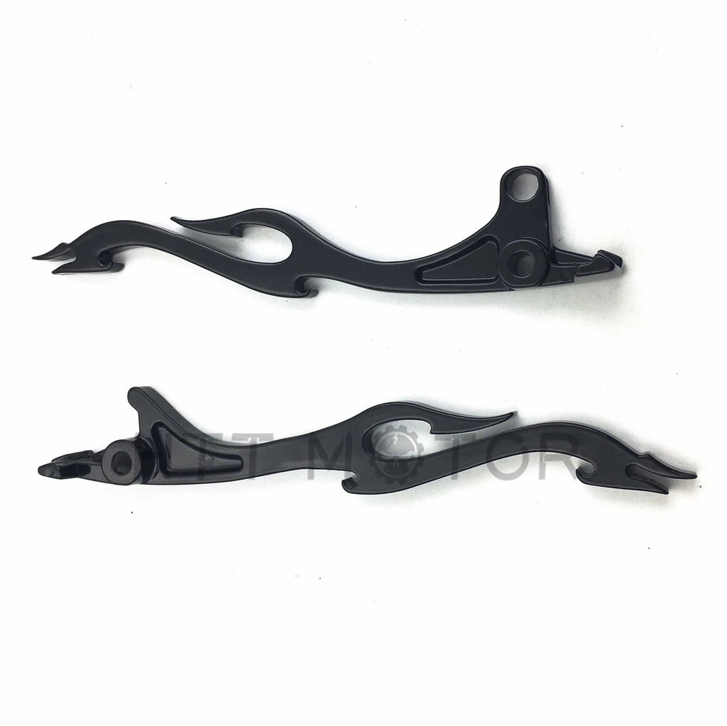 Black Custom Brake Clutch Flame Lever Set for Kawasaki Vulcan 1500 1600 (1987–2009)