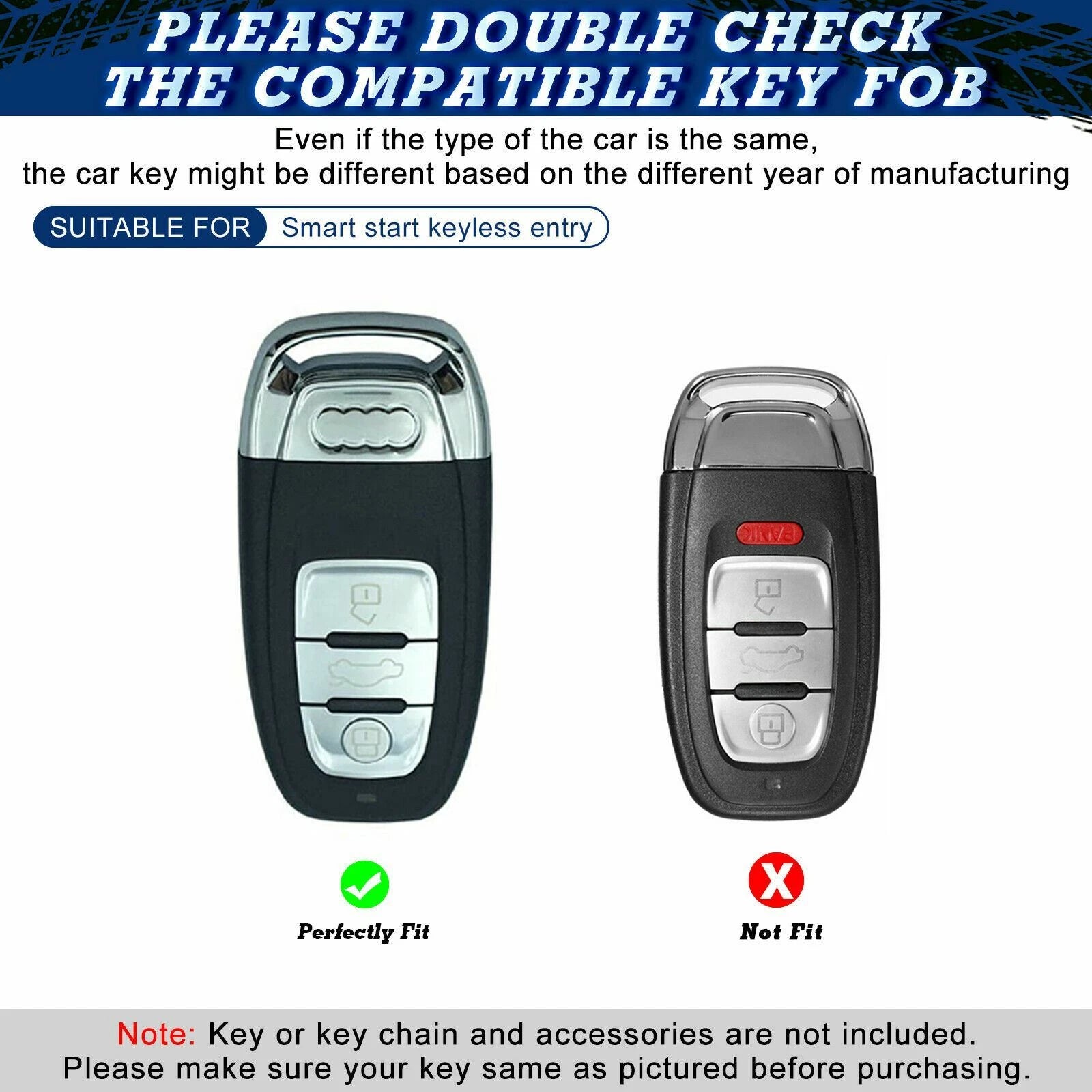 Remote Smart Key Fob Soft Holder Case Cover for Audi A3-A6, TT, S3-S6 (2010-2024)