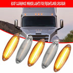 5X Clear Amber LED Roof Clearance Marker Lights for Freightliner Cascadia (2008–2023)