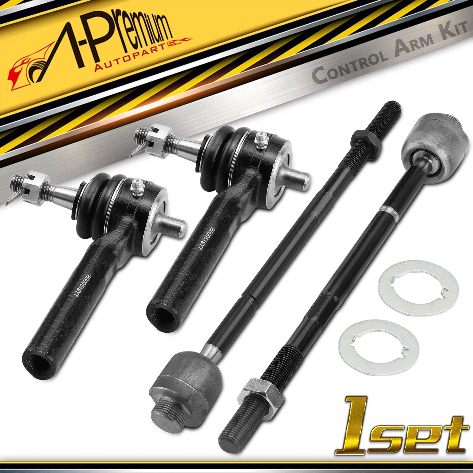 Set of 4 Rear Inner & Outer Tie Rod Ends for Chevy Silverado 1500 (2002–2005)