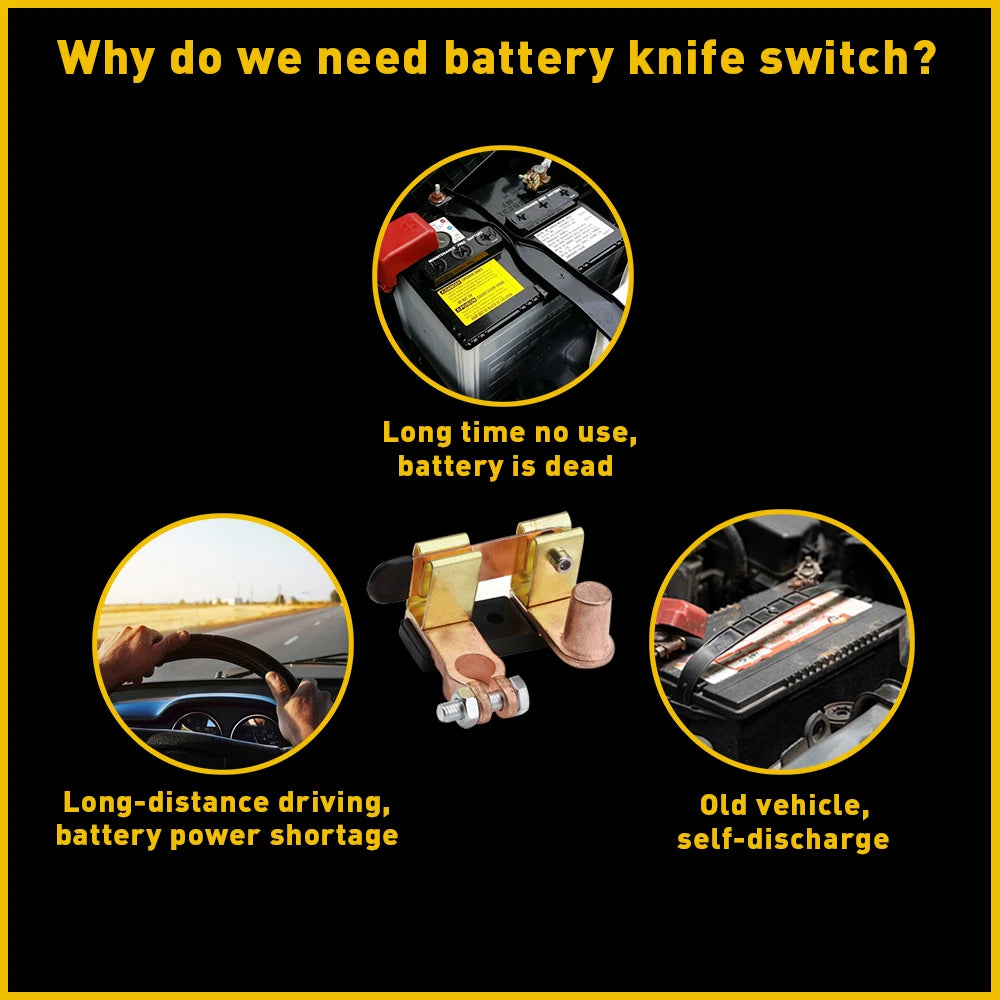 Car Battery Disconnect Switch for Top/Side Post Vehicles
