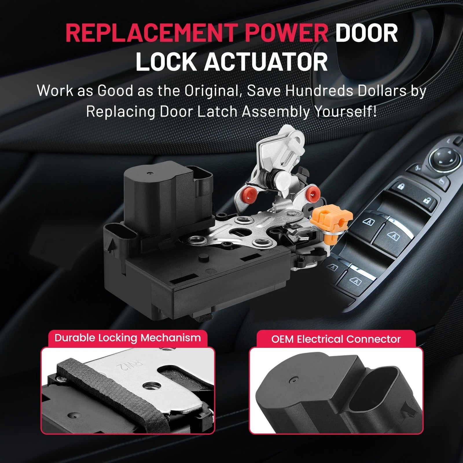 Rear Right Door Lock Actuator w/ Latch Assembly for GMC Yukon XL (2000–2023)