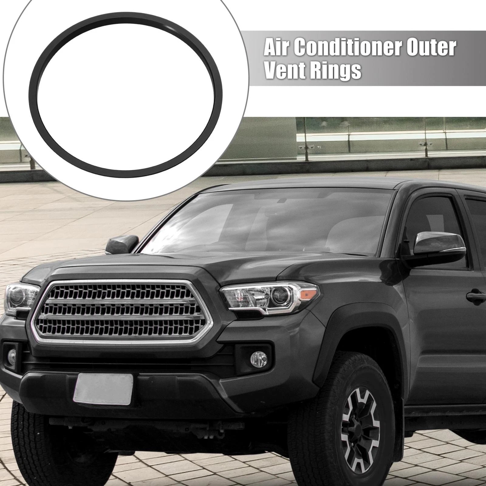 Set of 4 AC Outer Vent Rings Trim Covers for Toyota Tacoma (2016–2022) Black