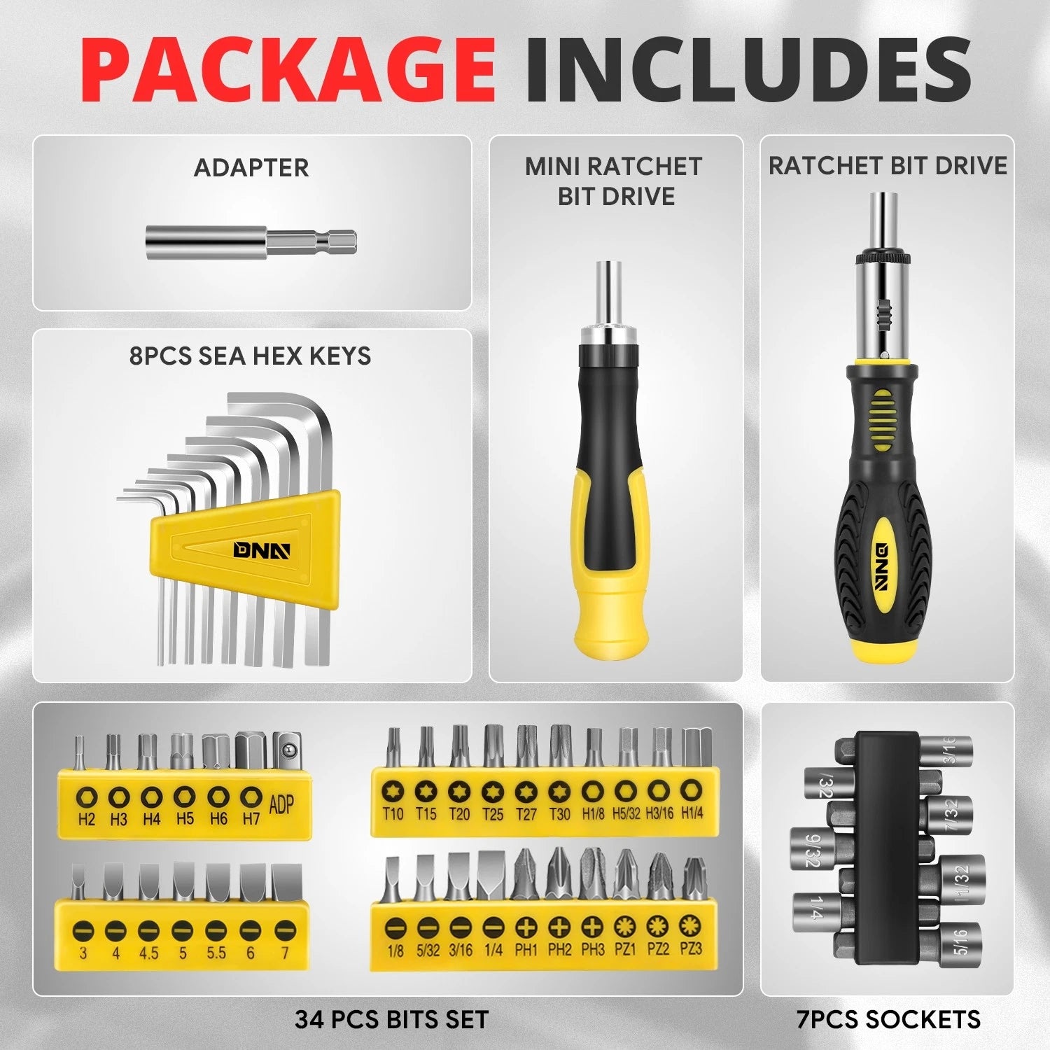 51Pcs Magnetic Screwdriver Bit Set with Organizer Box
