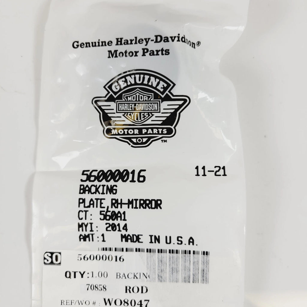Backing Plate Right Mirror for Harley-Davidson (56000016)