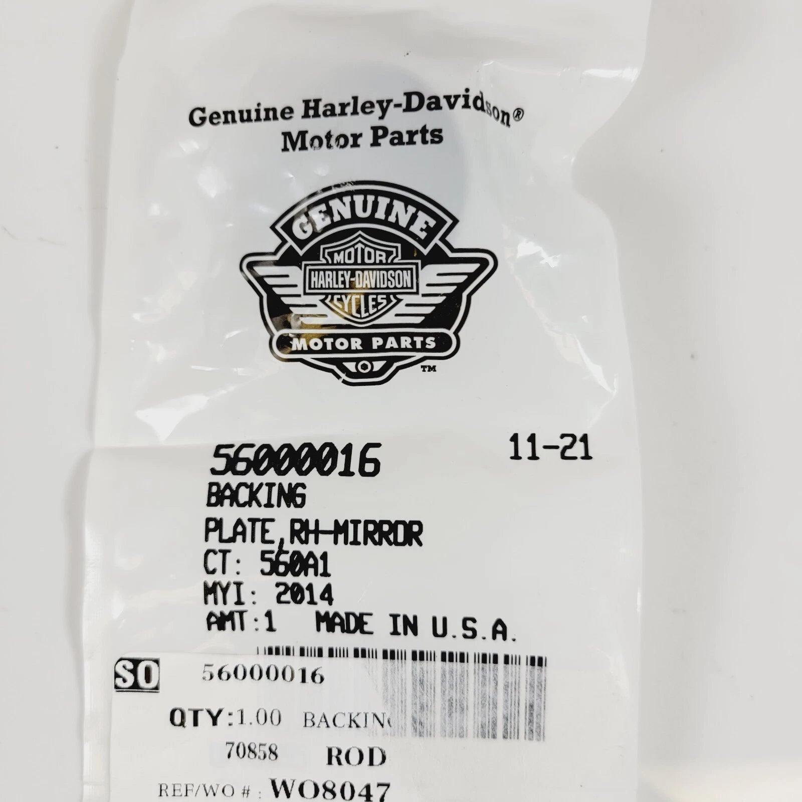 Backing Plate Right Mirror for Harley-Davidson (56000016)
