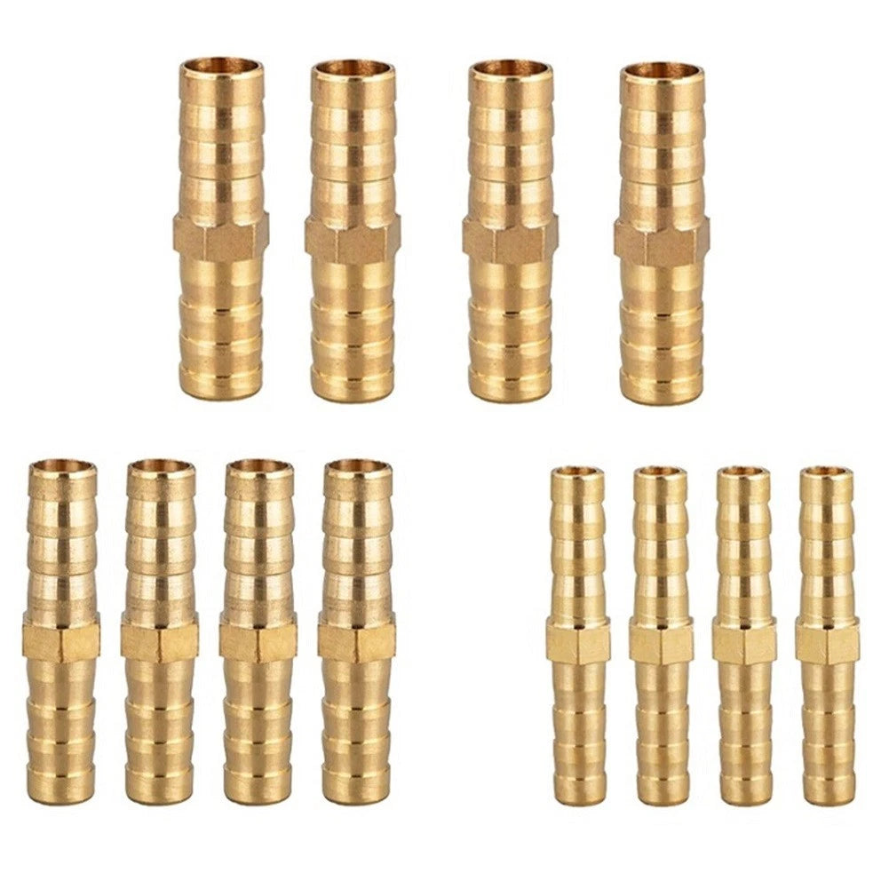 Pack of 12 Brass Hose Connectors 6mm 8mm 10mm for Quick Connections