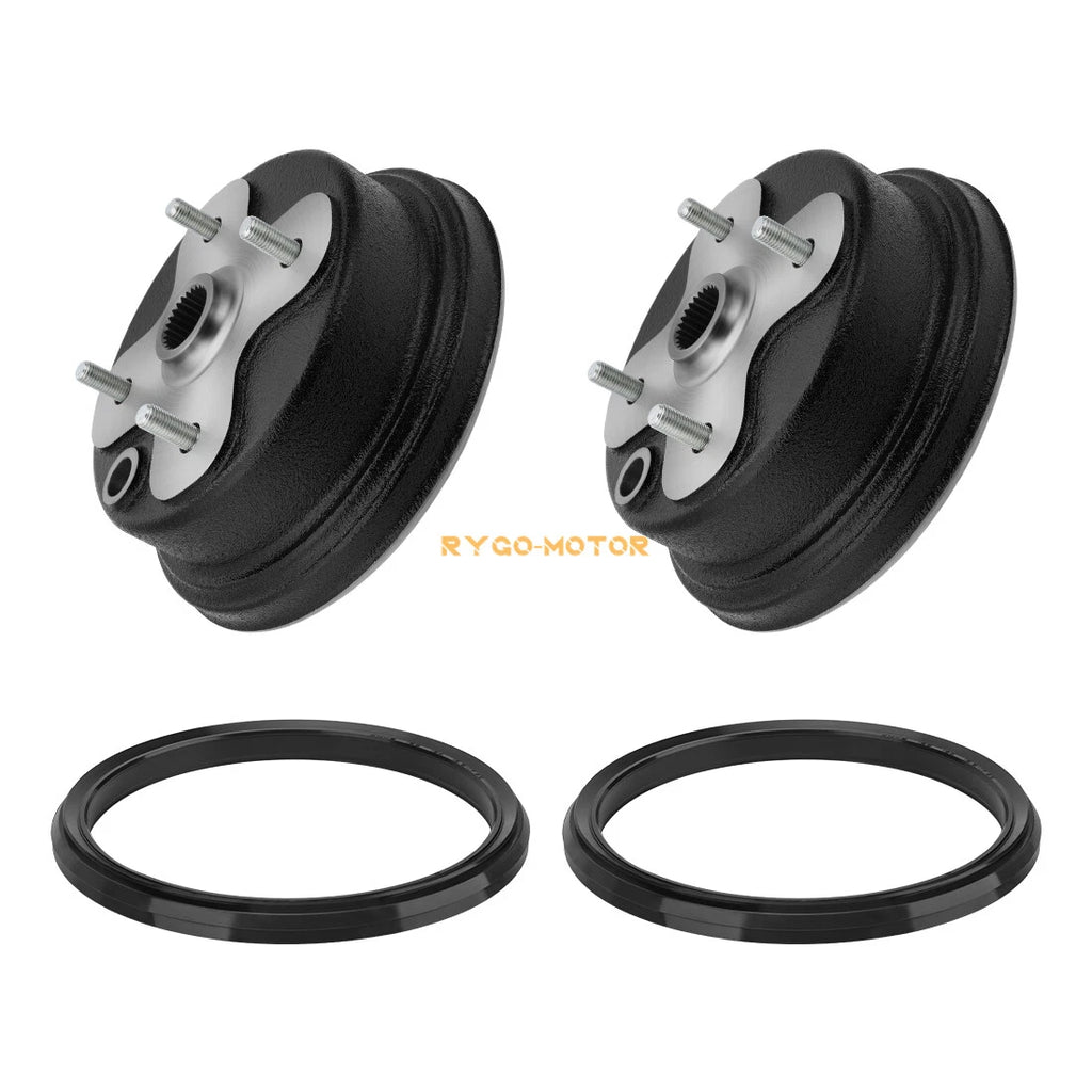 2X Front Wheel Brake Drum & Dust Seal for Yamaha Big Bear 350 (1989–1998)