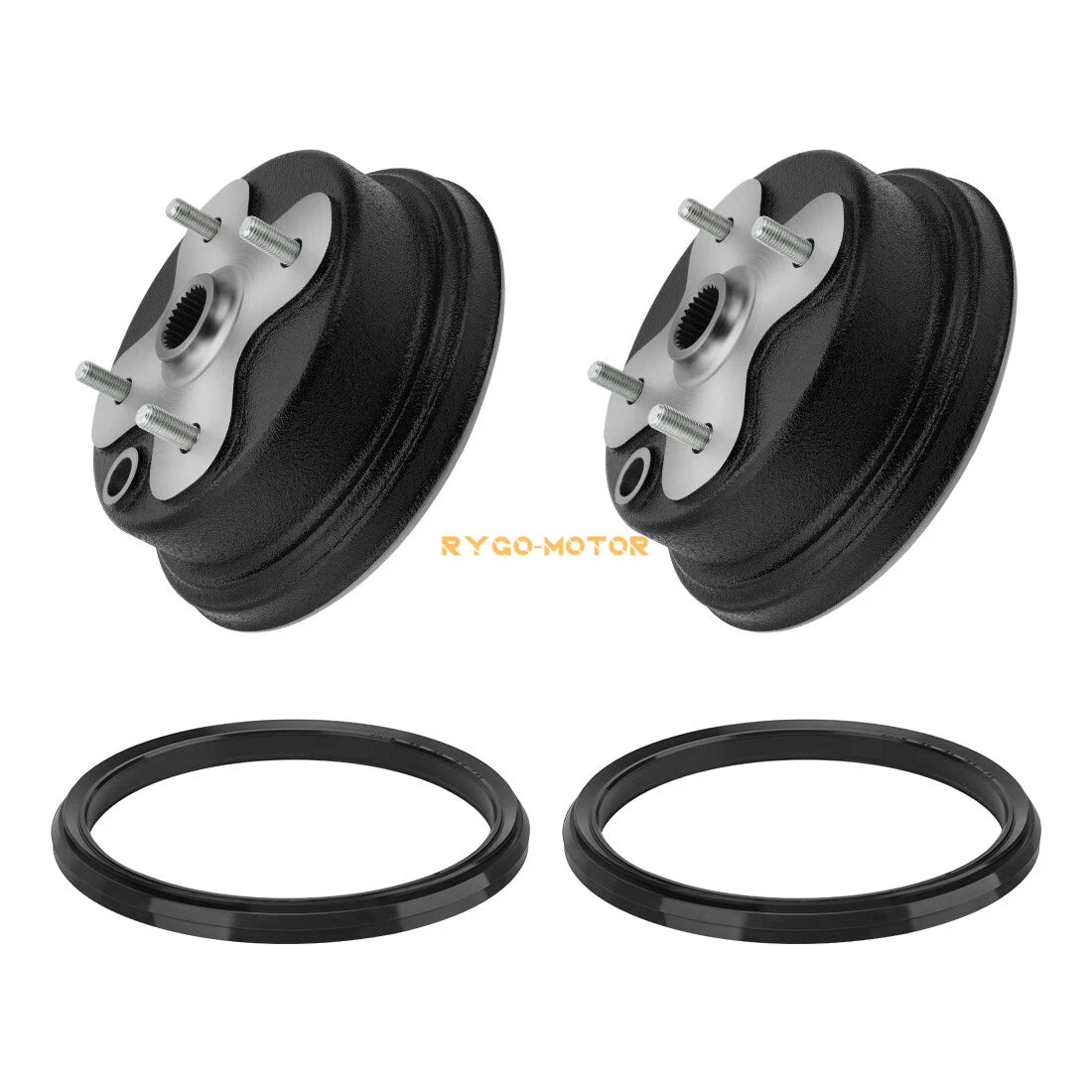 2X Front Wheel Brake Drum & Dust Seal for Yamaha Big Bear 350 (1989–1998)