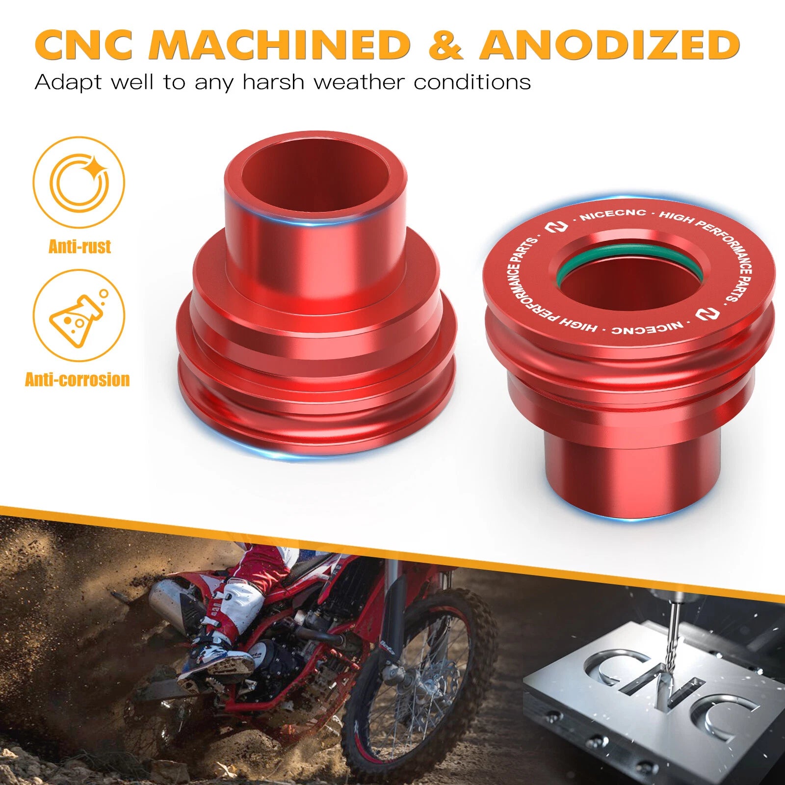 Rear Wheel Spacers for Beta 250 300 350 390 430 480 500 520 RR RR-S (2013–2024)