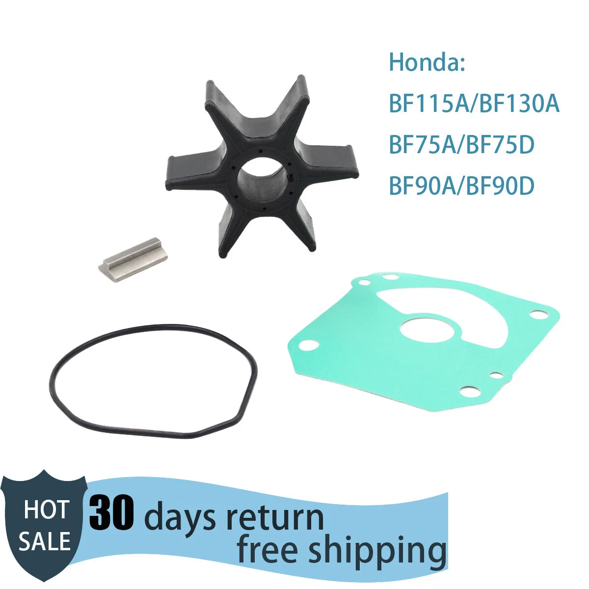 Water Pump Impeller Repair Kit for Honda Outboard 75/90/115/130 HP (06192-ZW1-000)