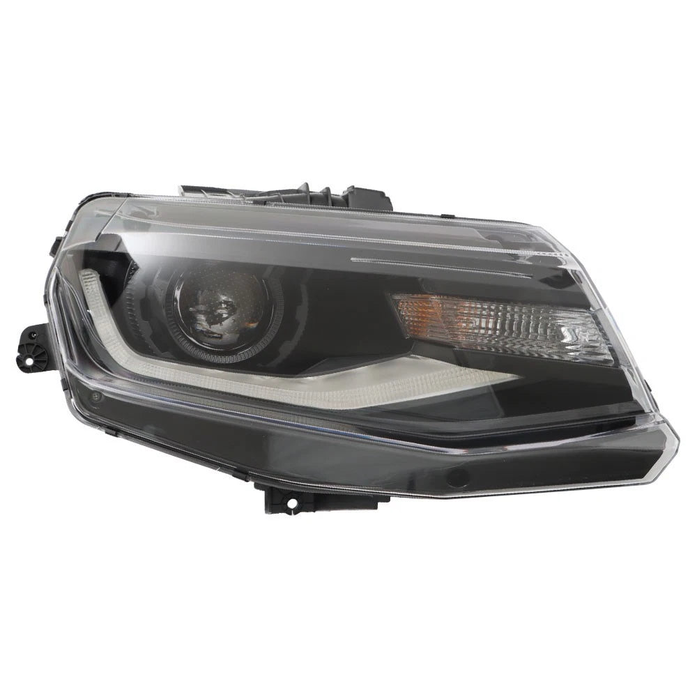 Right Side Headlight Assembly for Chevy Camaro (2016â2022) Black HID LED DRL