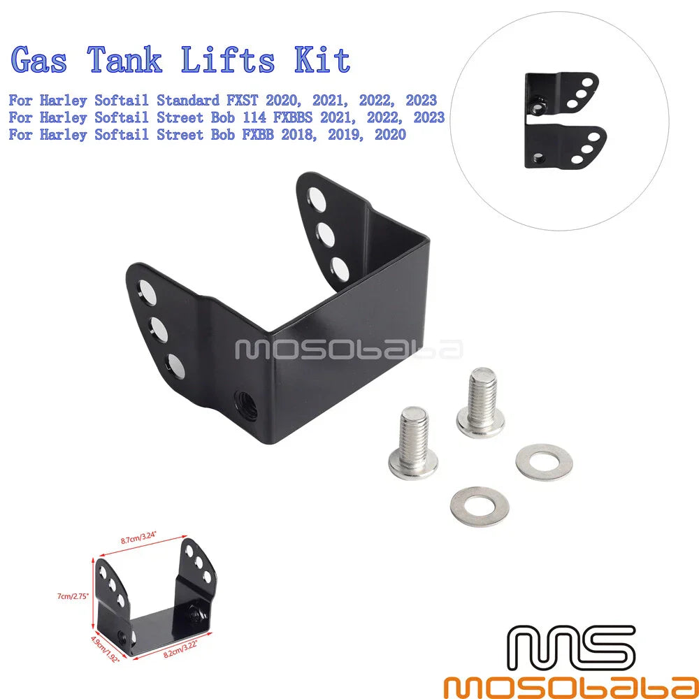Adjustable Fuel Gas Tank Lift Kit for Harley Street Bob FXBB 2018-2023
