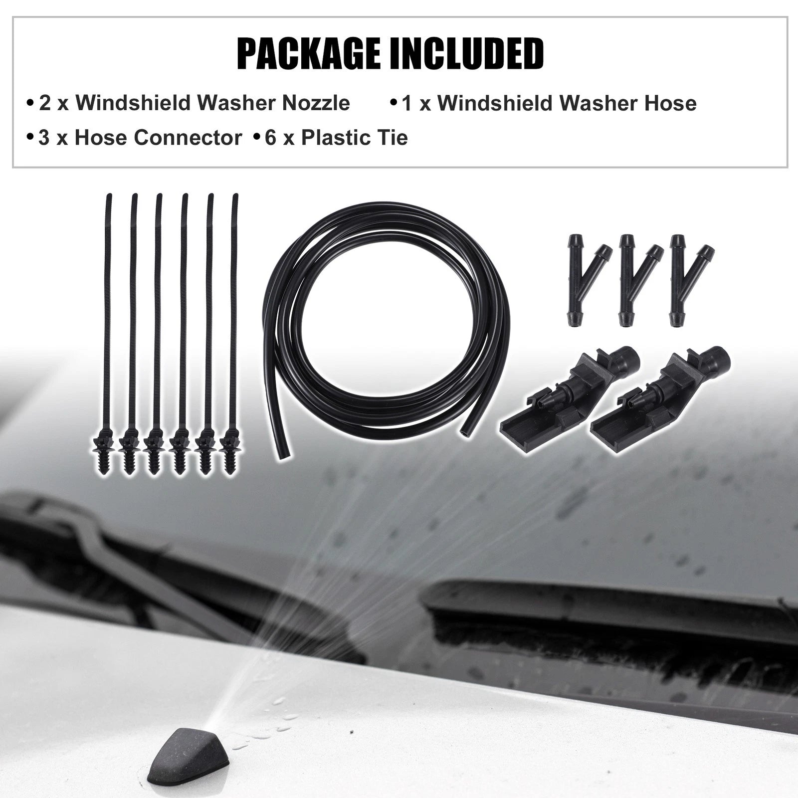 Set of 2 Windshield Washer Nozzles No. 76810TP6A01 for Honda Accord 