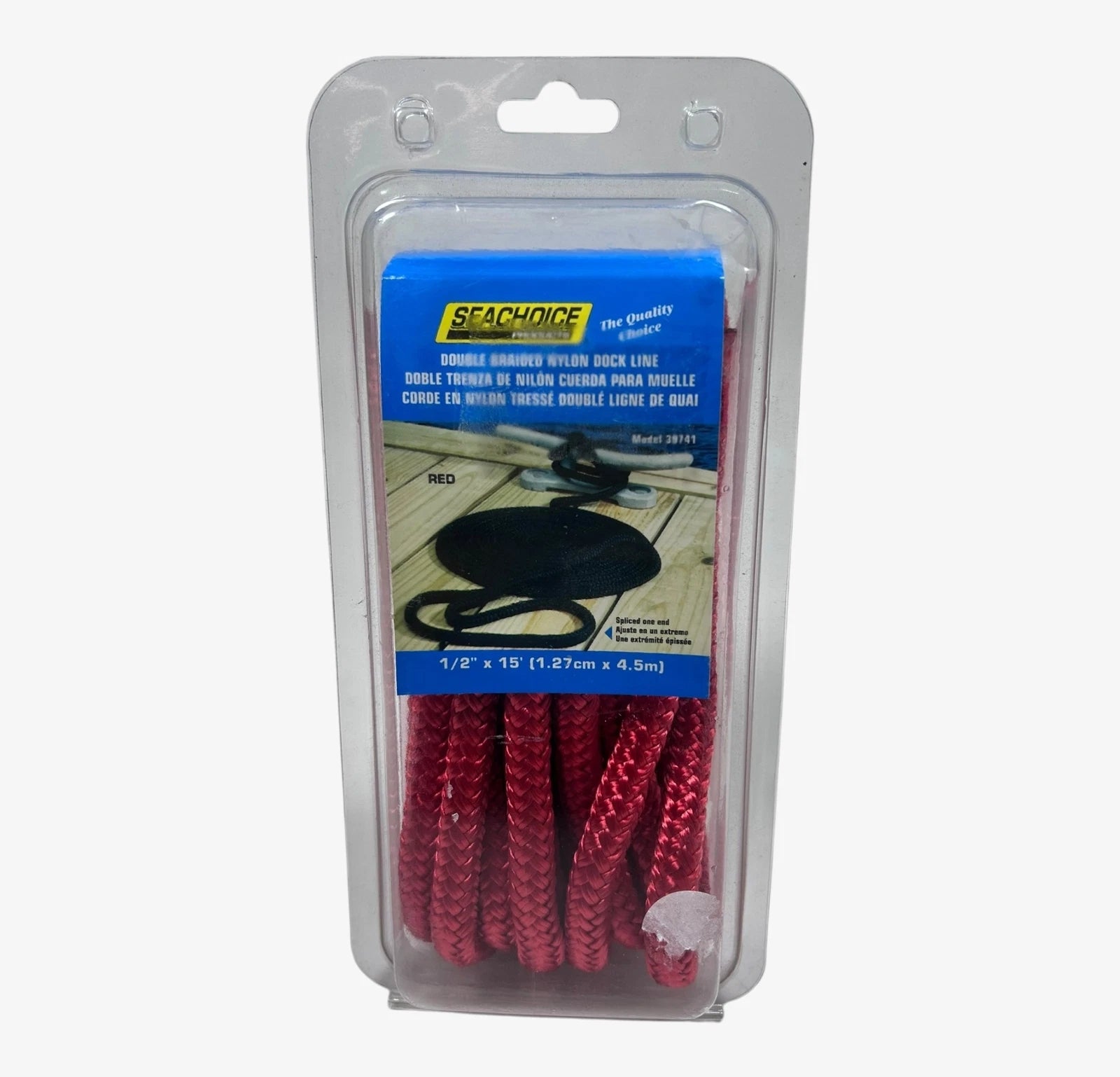 Dock Line for SeaChoice 39741 (1/2" x 15 FT) Red Nylon Rope