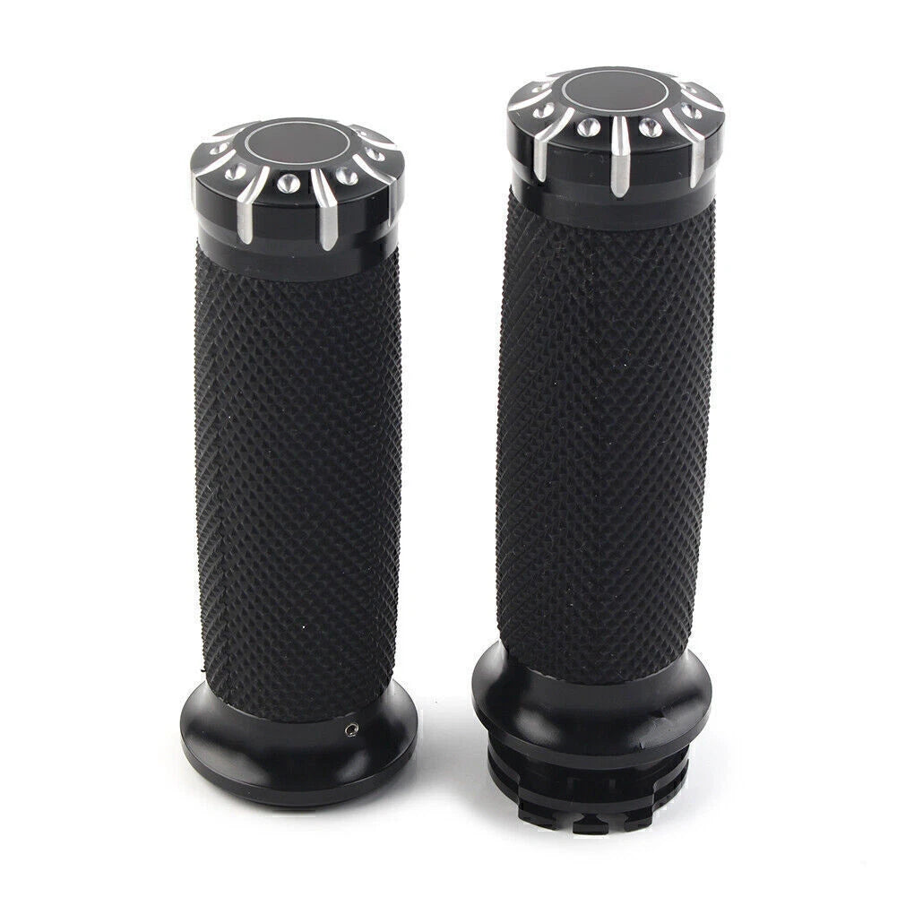 1" Black Handlebar Hand Grips for Harley Dyna Sportster XL883 1200 Softail
