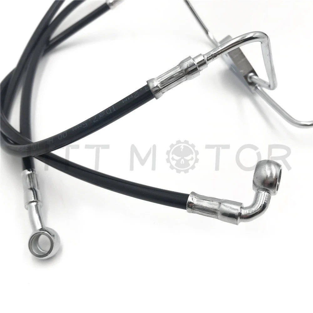 Front 12" Black Vinyl Brake Line Kit for Harley Touring (2008–2013)