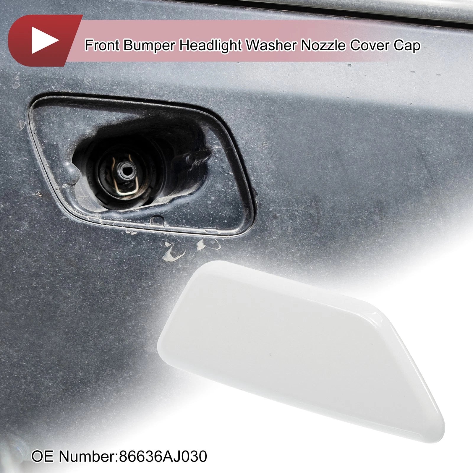 Washer Nozzle Cover Cap for Subaru Legacy (2010–2014) White