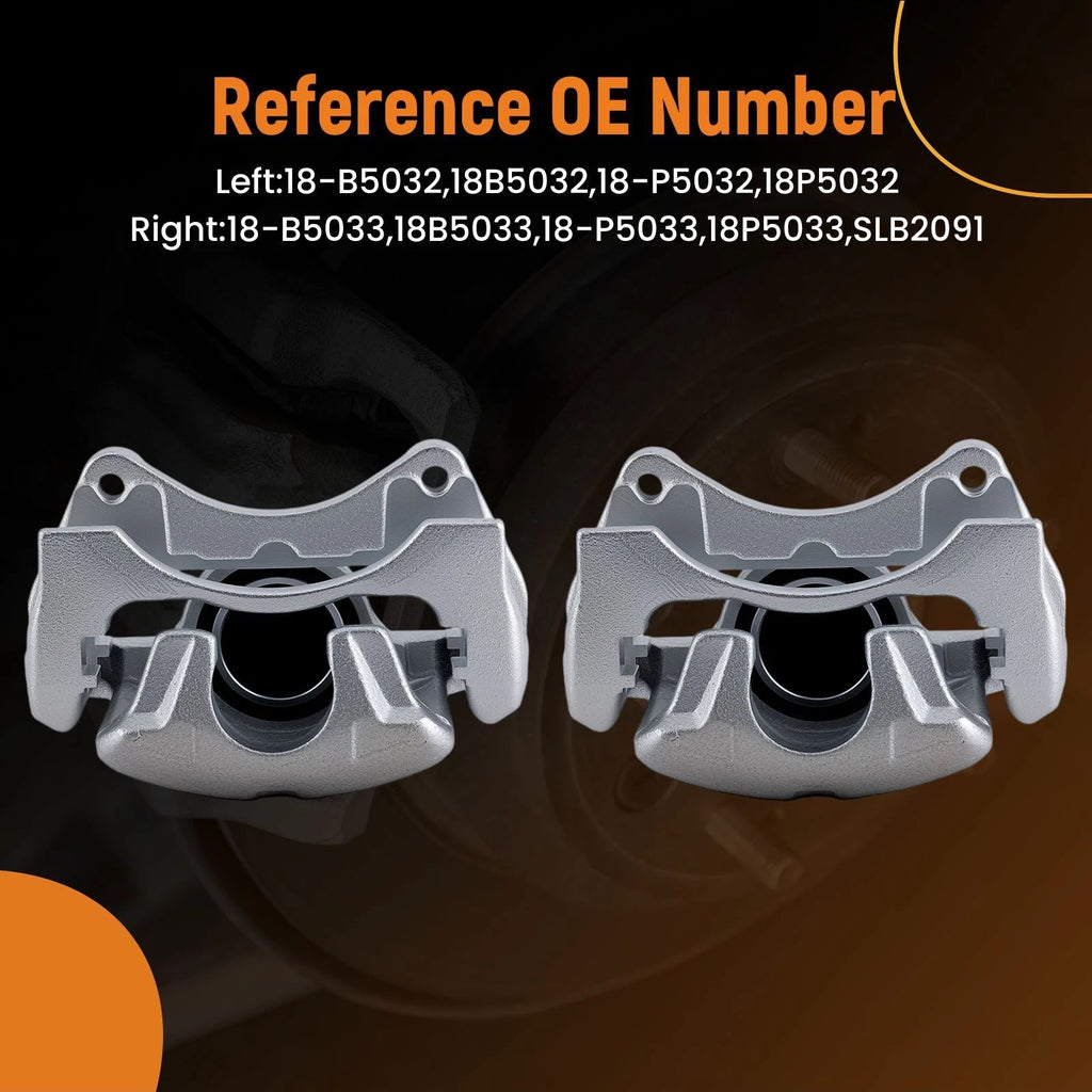 Pair Front Brake Calipers w/Bracket for Chrysler 200, Sebring, Dodge Avenger (2007–2014)