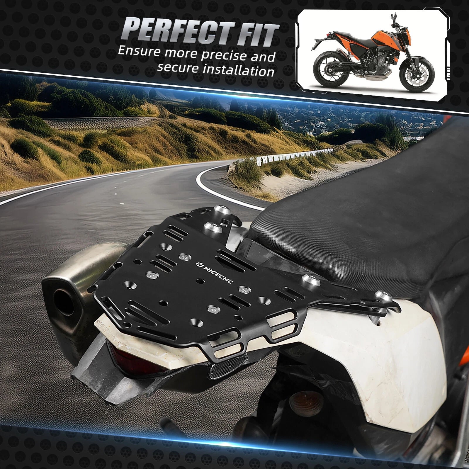 Aluminum Rear Luggage Rack Pannier Plate Bracket for KTM 690 Enduro R (2008–2018)