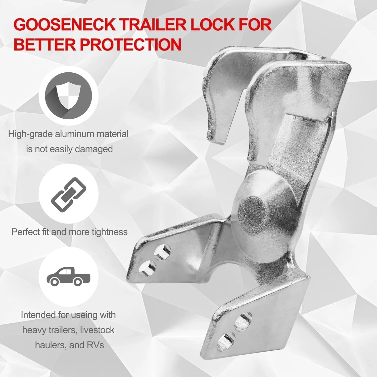 Gooseneck Trailer Lock for RVs and Livestock Haulers (Fits Most Trailers)