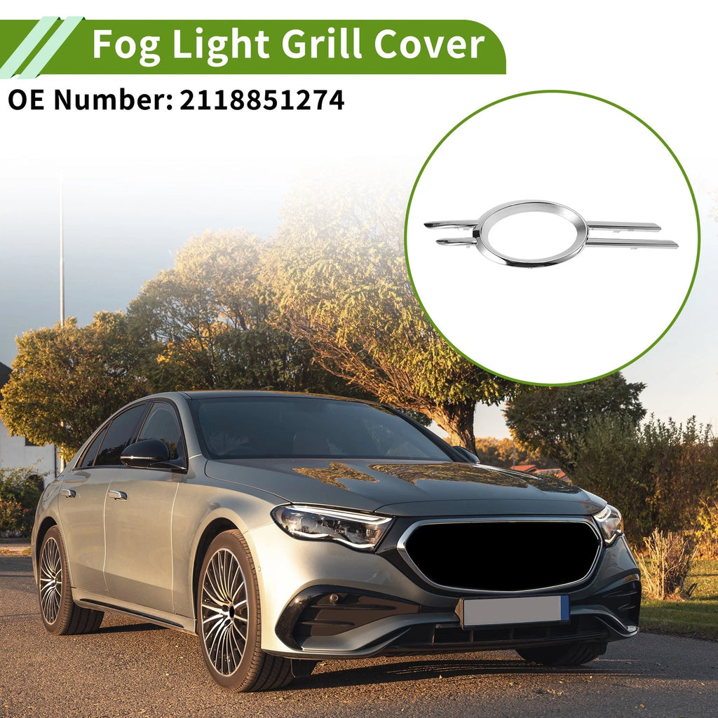 1Pc Front Right Fog Light Grill for Mercedes Benz W211 (2003–2009) No.2118851274 Silver