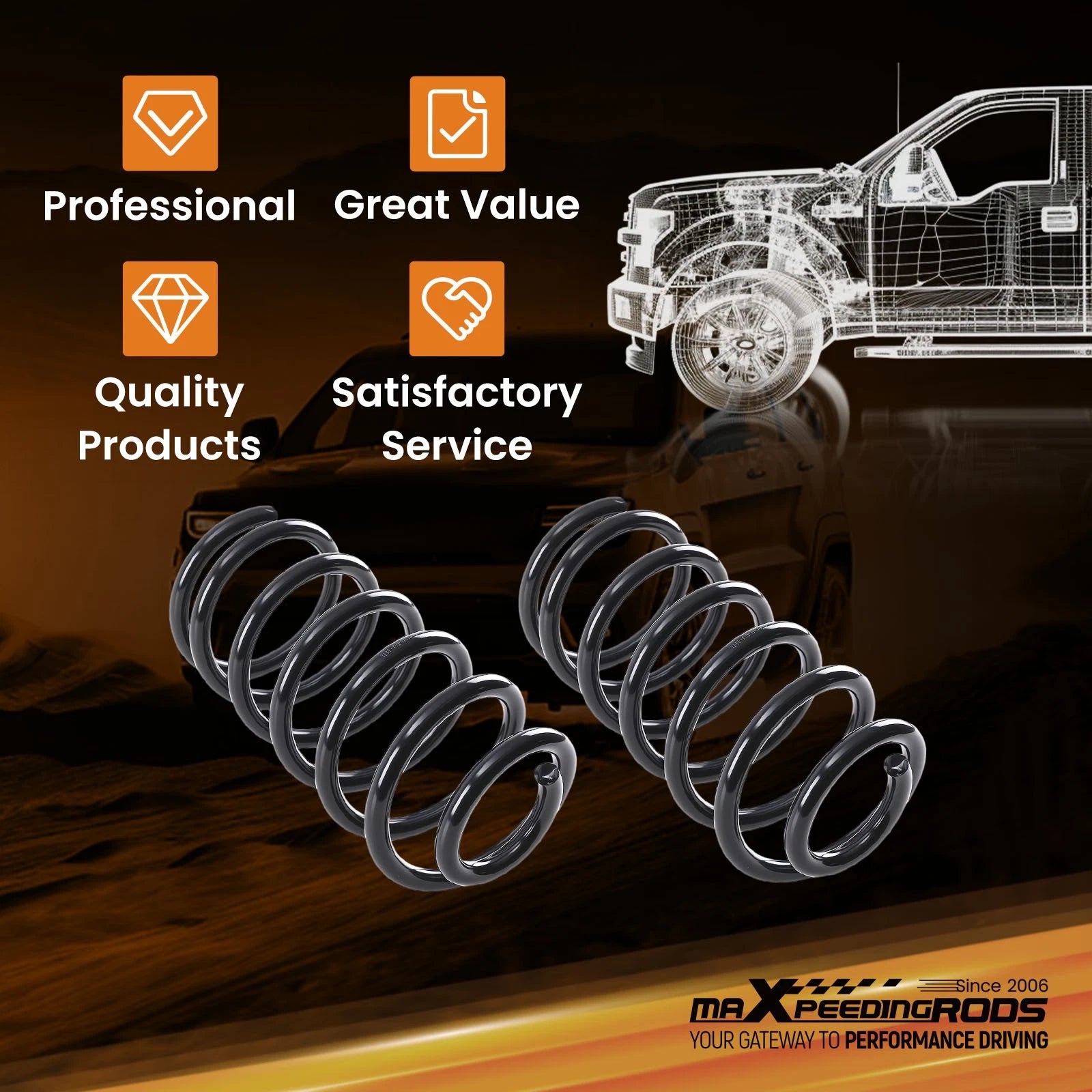 5 Inch Rear Lowering Spring for Cadillac Escalade Yukon (2000–2006) AWD