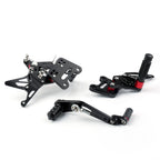 CNC Black Rearsets Footpegs for Suzuki GSXR1000 GSXR1000R (2017–2023)