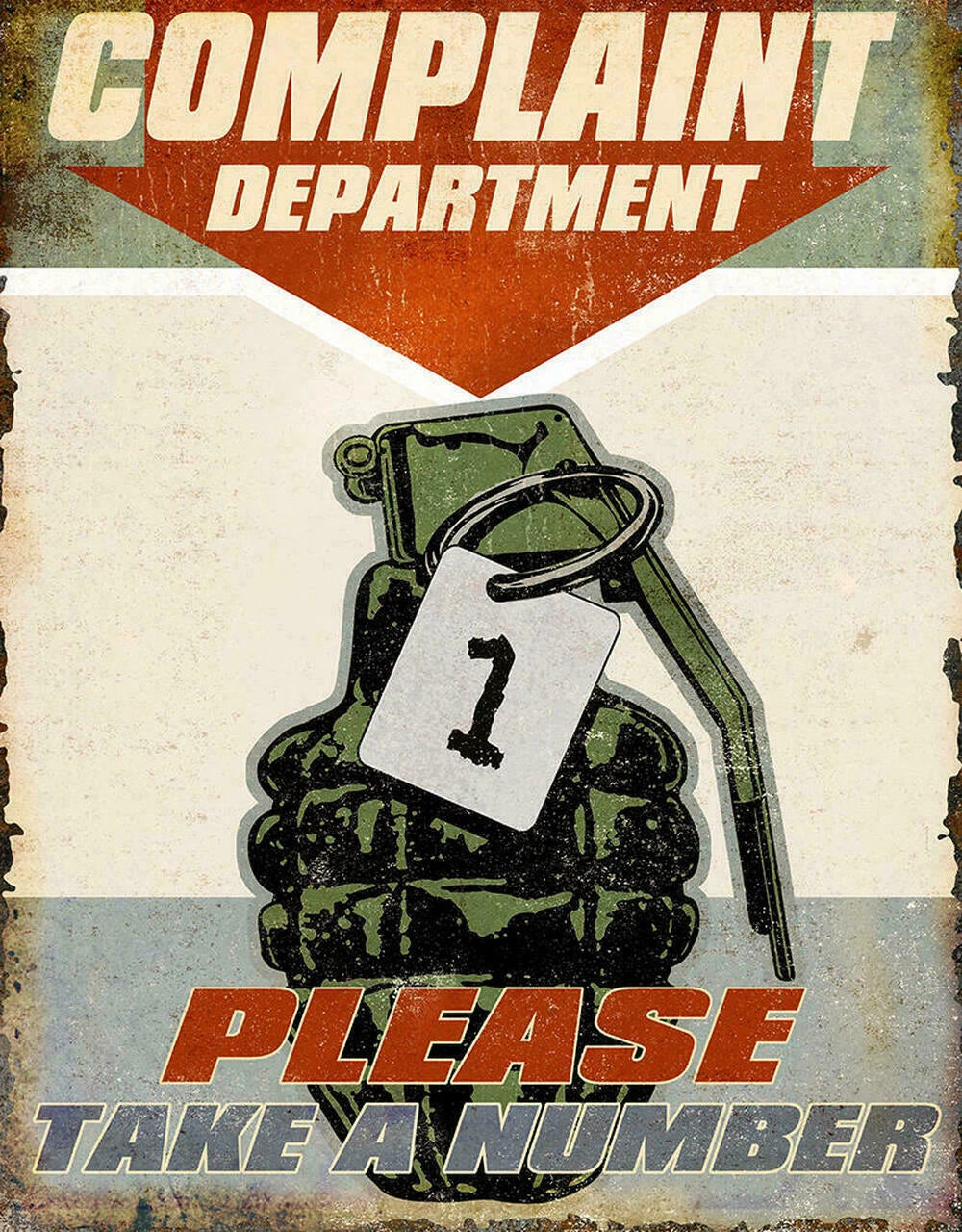 Decorative Metal Tin Sign for Complaint Department (2487)