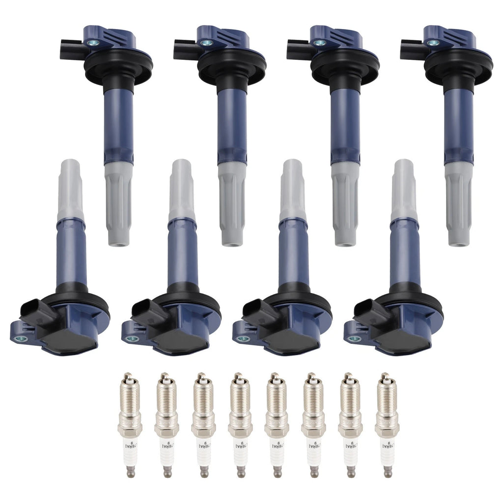 8pcs Ignition Coil & Spark Plug Pack for Ford F-150 Mustang V8 5.0L (2011–2016) UF622