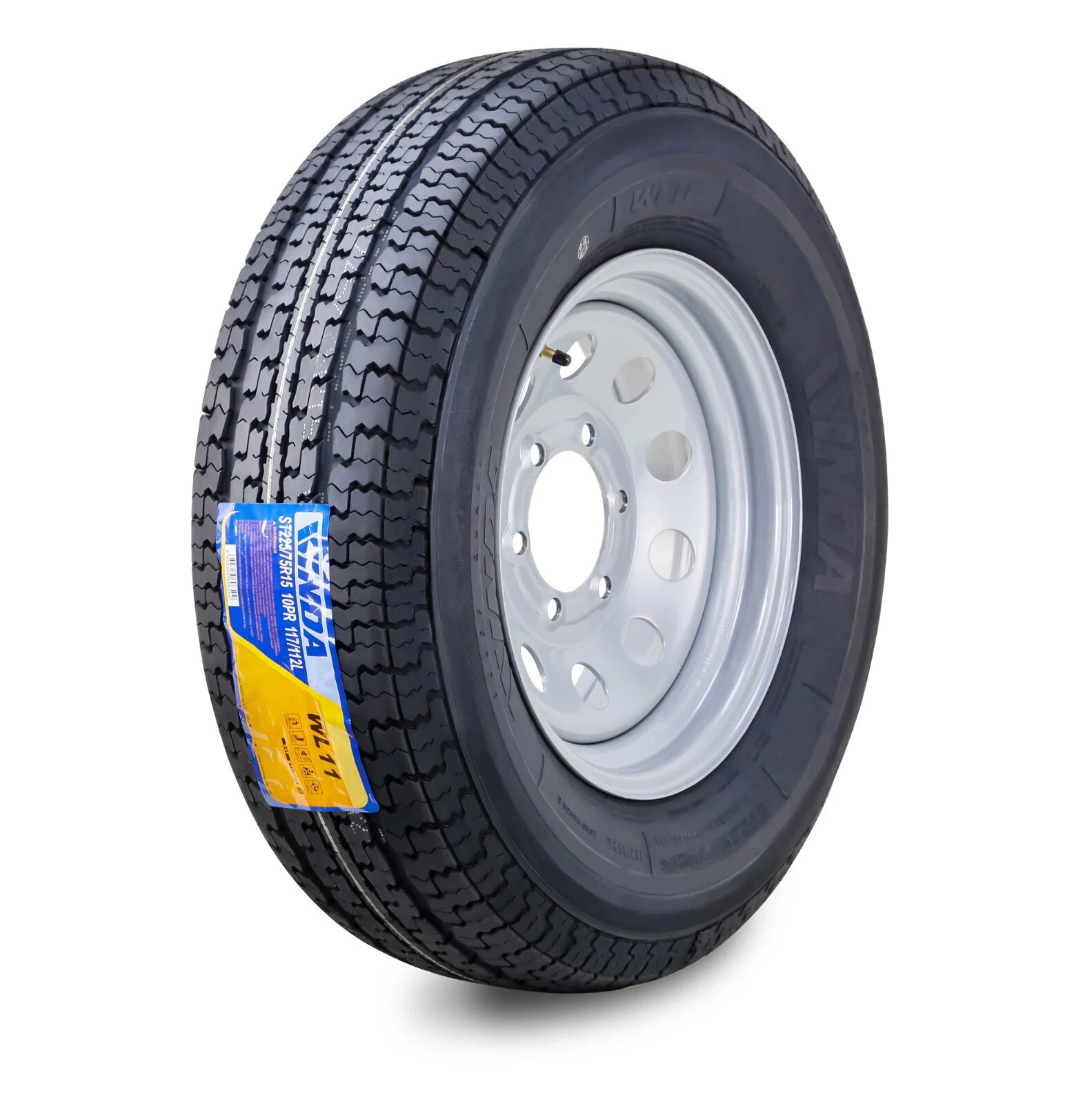 WINDA ST225/75R15 Trailer Tire Rim 10-Ply E 6 Lug Silver Mod (2015–2023)