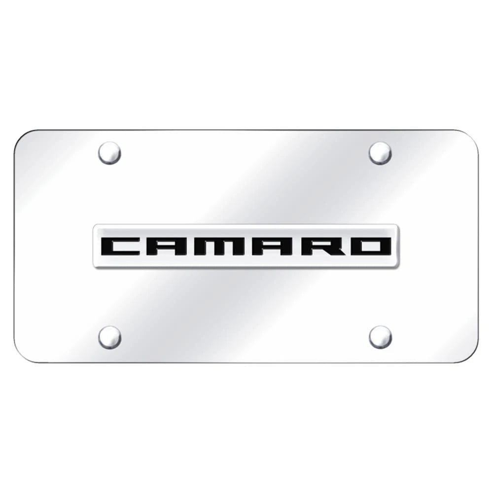 Chrome Name on Chrome License Plate - Officially Licensed for Chevrolet Camaro