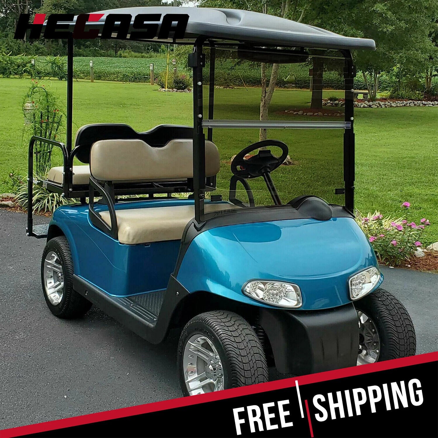 Tinted Polycarbonate Folding Windshield for EZGO RXV (2008-Present)
