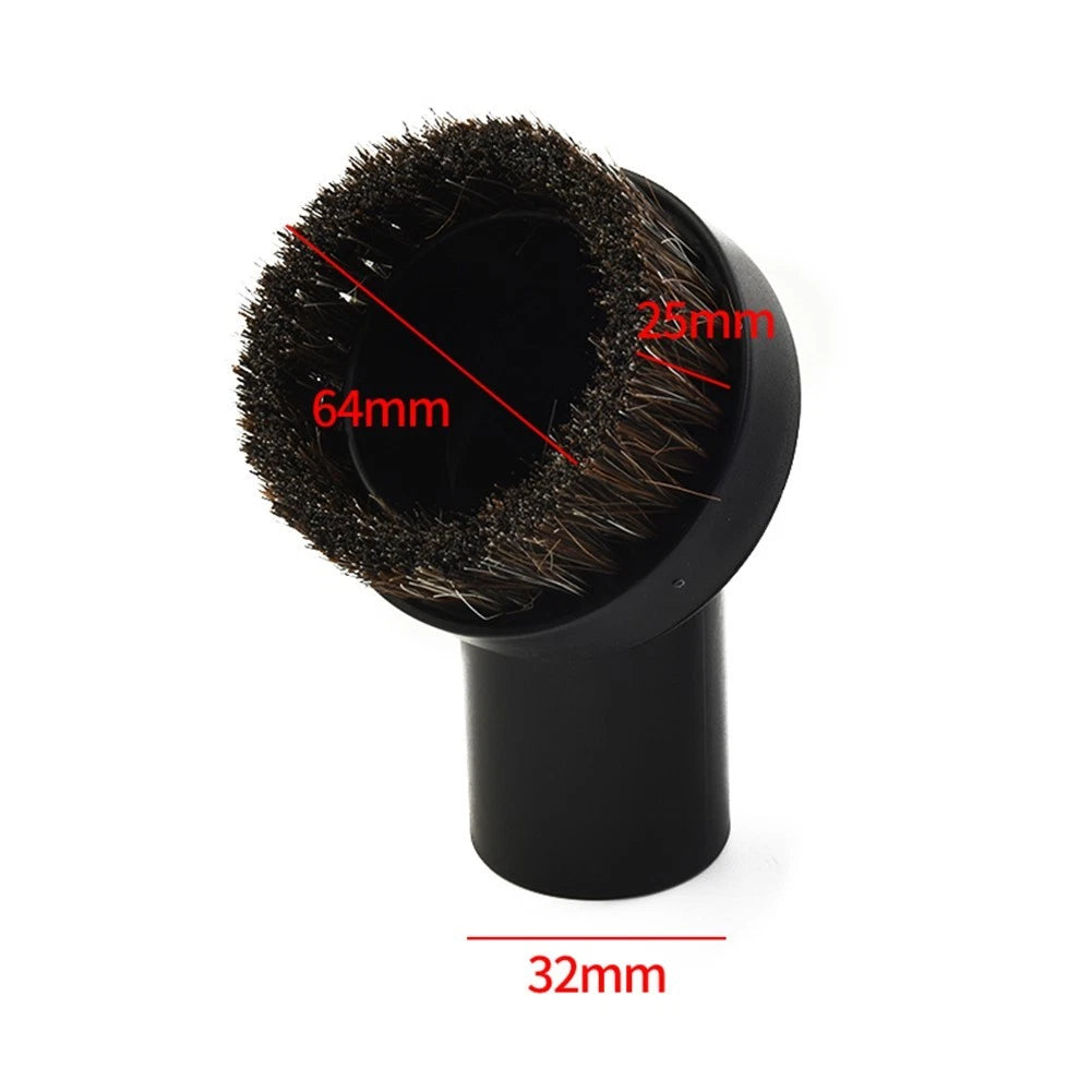 Set of 2 Horse Hair Round Dusting Brushes for Vacuum Cleaner Attachment