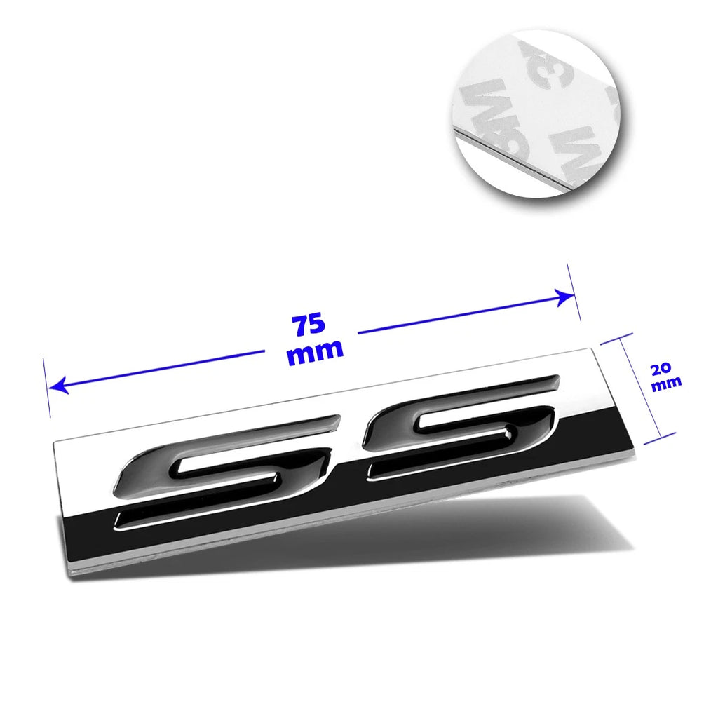 SS Metal 3D Decal Black Emblem Sticker for Chevrolet Camaro/Impala/Chevelle (2010–2023)