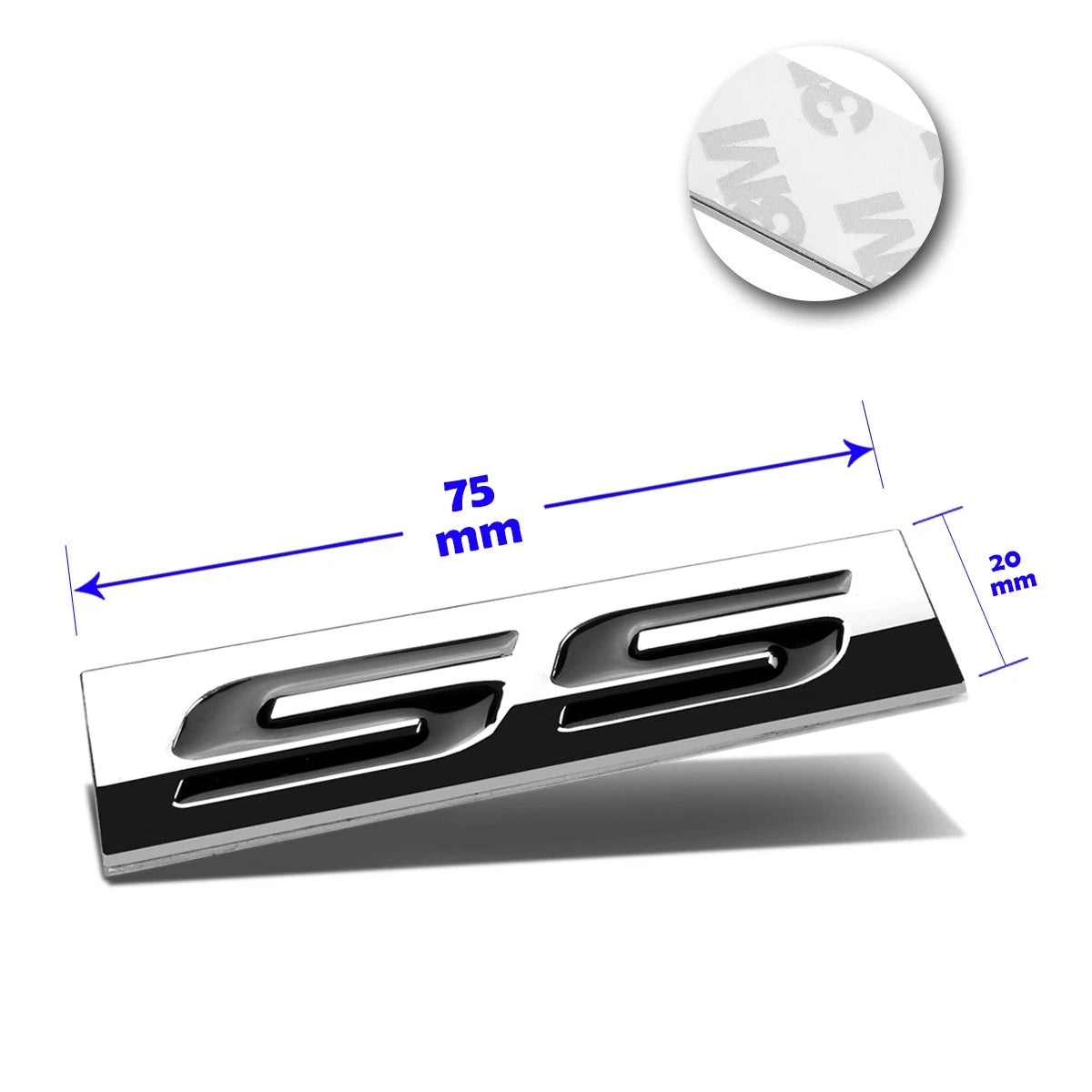 SS Metal 3D Decal Black Emblem Sticker for Chevrolet Camaro/Impala/Chevelle (2010–2023)