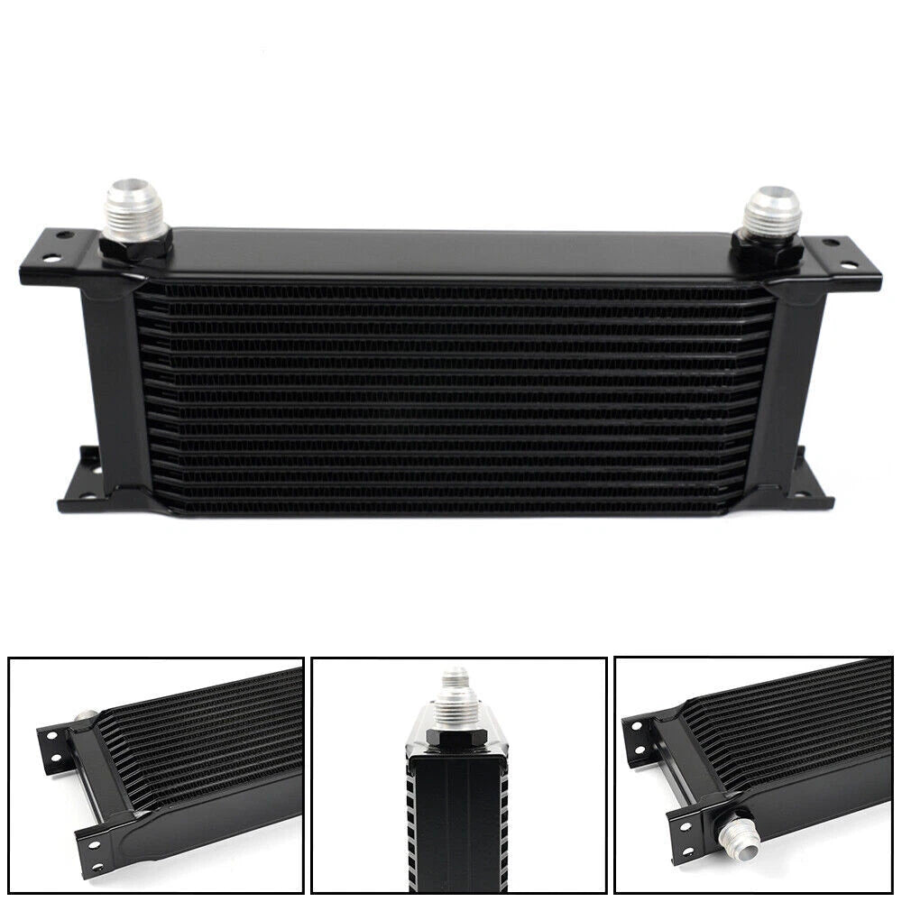 15 Row Aluminum Engine Transmission Oil Cooler Kit for Universal Applications