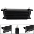 15 Row Aluminum Engine Transmission Oil Cooler Kit for Universal Applications
