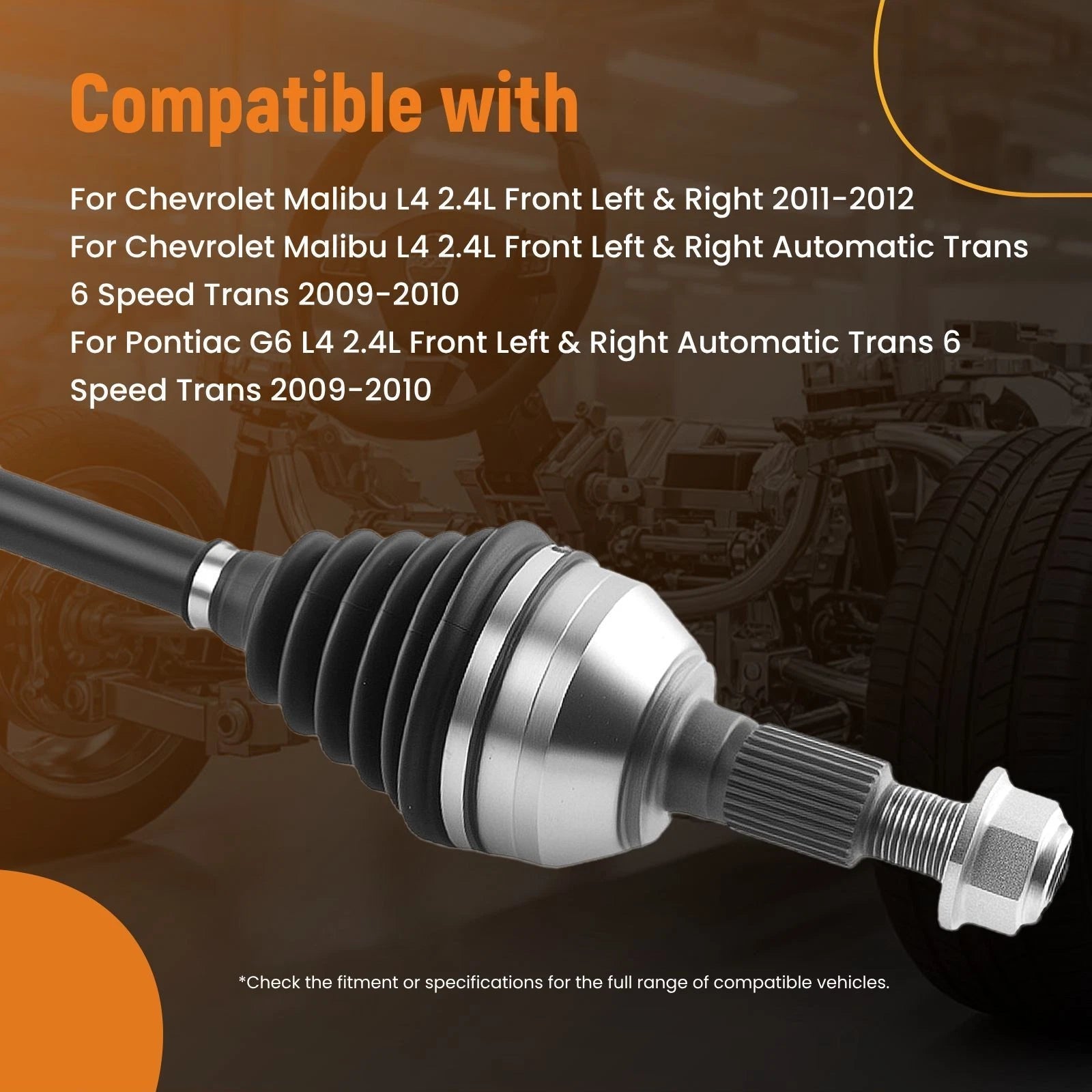 Front CV Axle Shaft Assembly for Malibu (2008–2012)