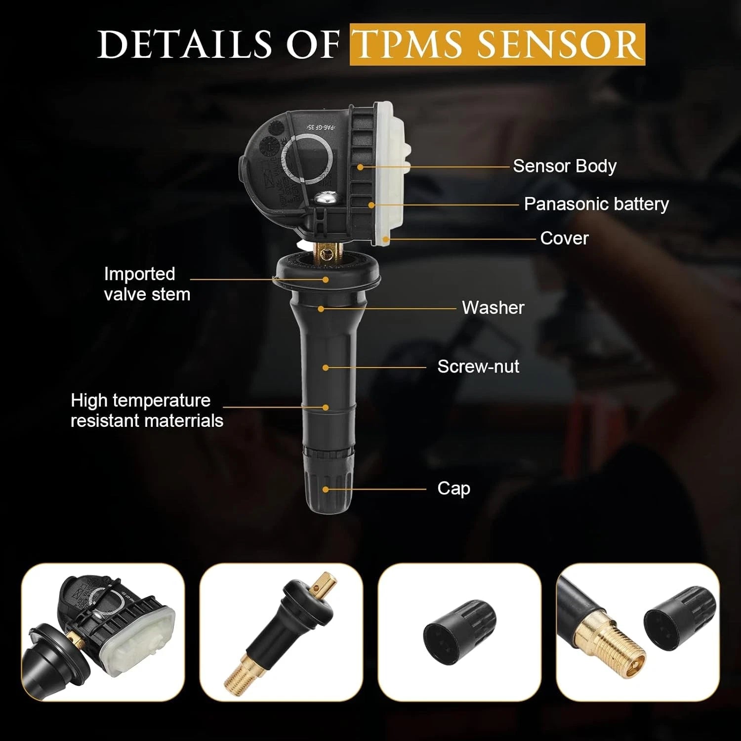 4X TPMS Sensor for Ram 1500 Classic (2019–2024) 68157568AA