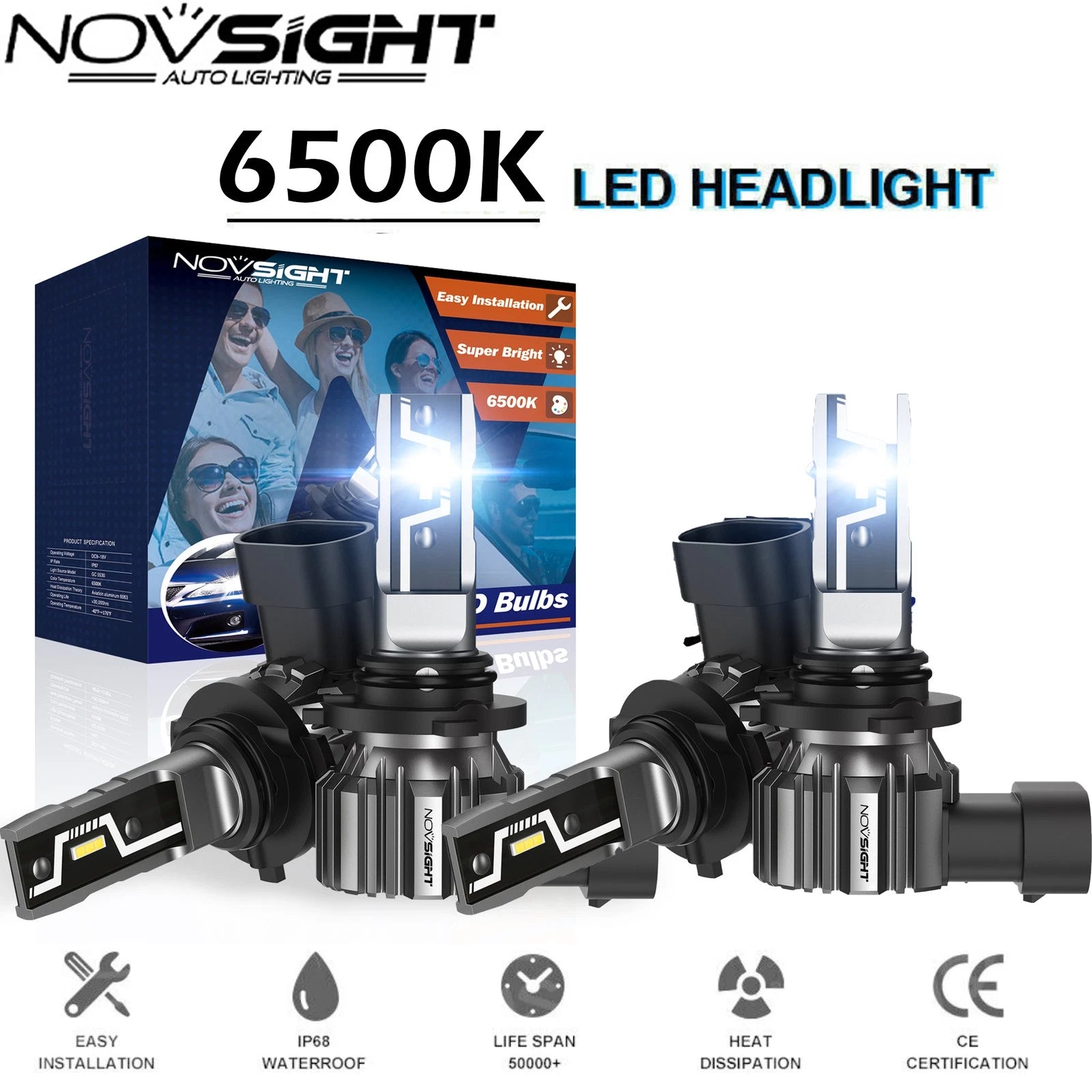 4X 9005 HB3 LED Headlight Bulbs Kit for Kia Optima (2016)