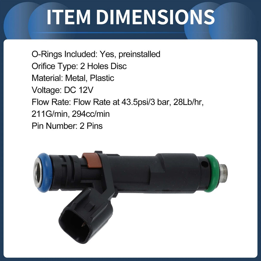 Fuel Injector No.5C3Z-9F593-DC for Ford F-150 V8 (2005–2006) 5.4L Black