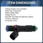 Fuel Injector No.5C3Z-9F593-DC for Ford F-150 V8 (2005–2006) 5.4L Black