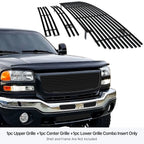 Stainless Black Billet Grille Combo for GMC Sierra 1500/2500HD/3500 (2003-2006)