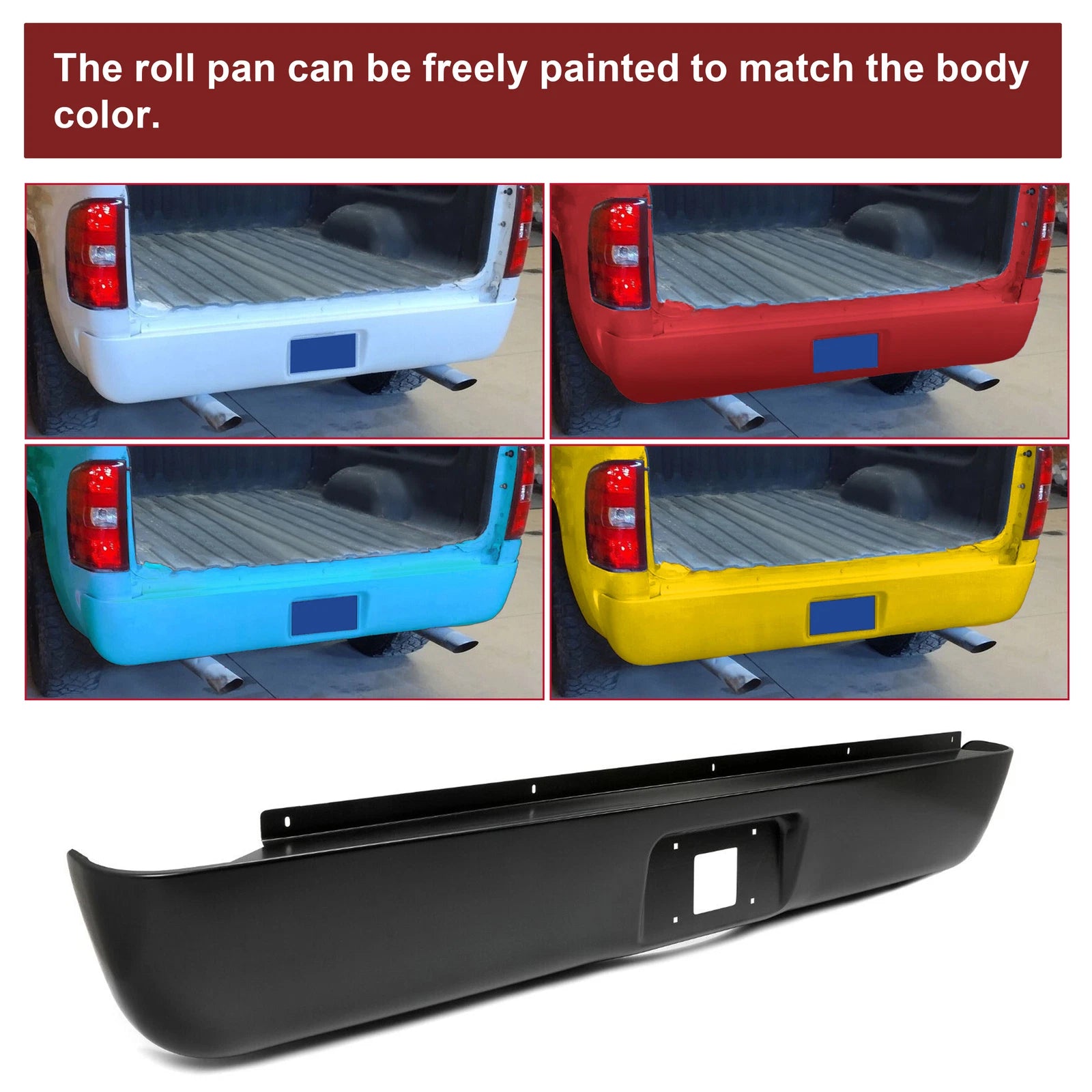 Rear Bumper Roll Pan with LED for Chevy Silverado 1500 (2007–2013)
