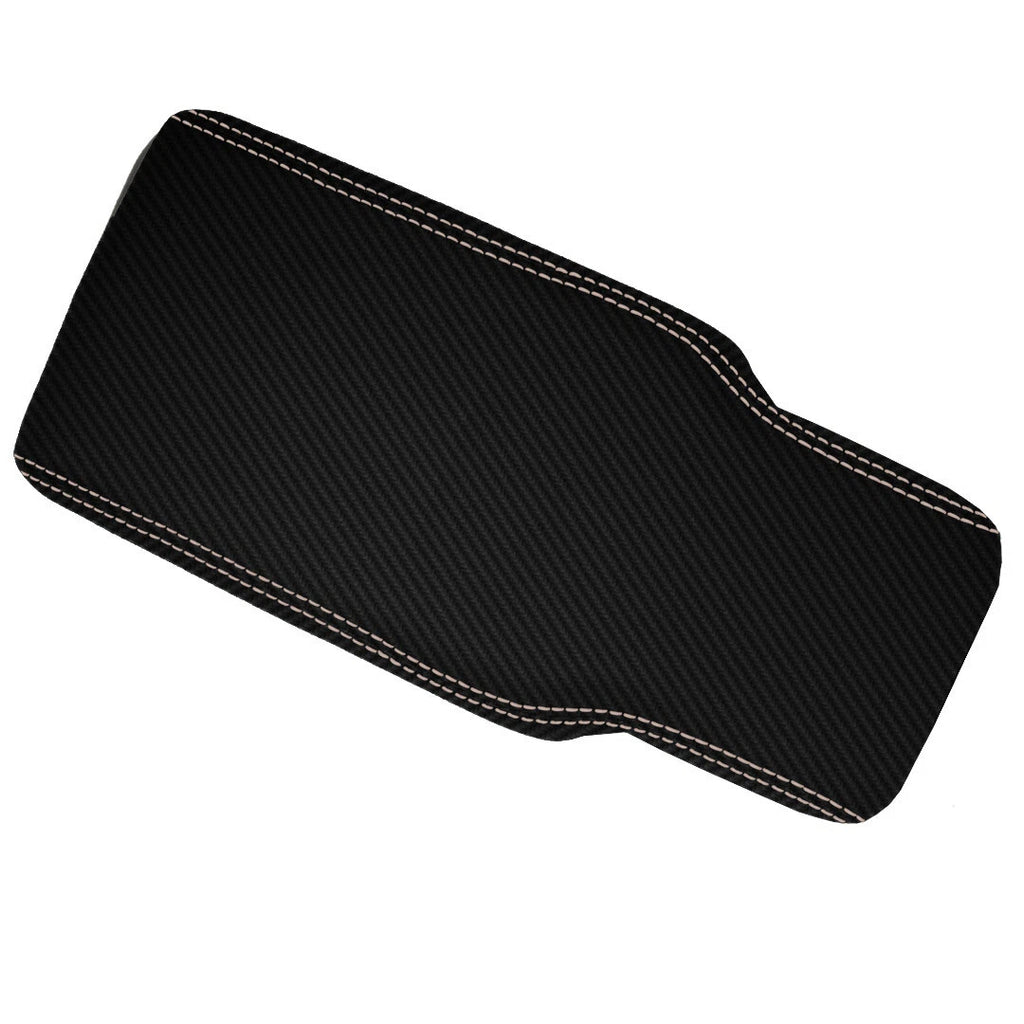 Console Lid Cover for Lincoln Town Car (2003–2011) PVC Carbon Beige Stitch