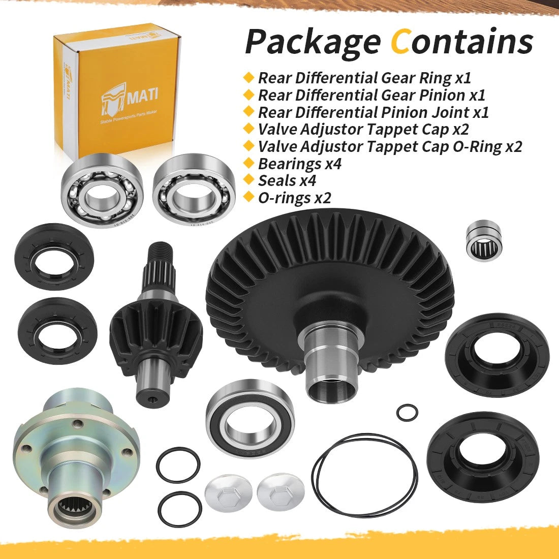 Rear Differential Gear Ring & Pinion Kit for Honda Rincon 650 680 (2003–2023)