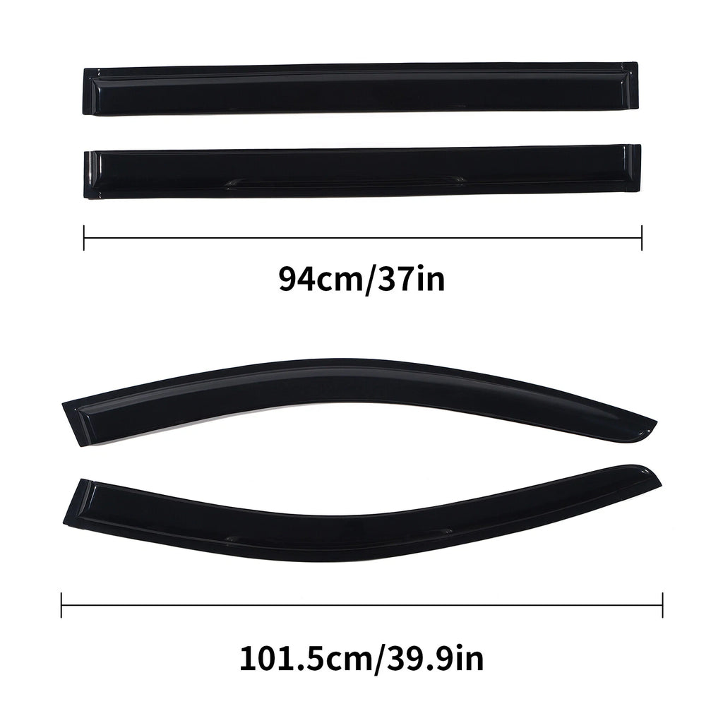 Set of 4 Window Visors for Chrysler Town & Country (2008–2016) & Dodge Grand Caravan (2008–2018)